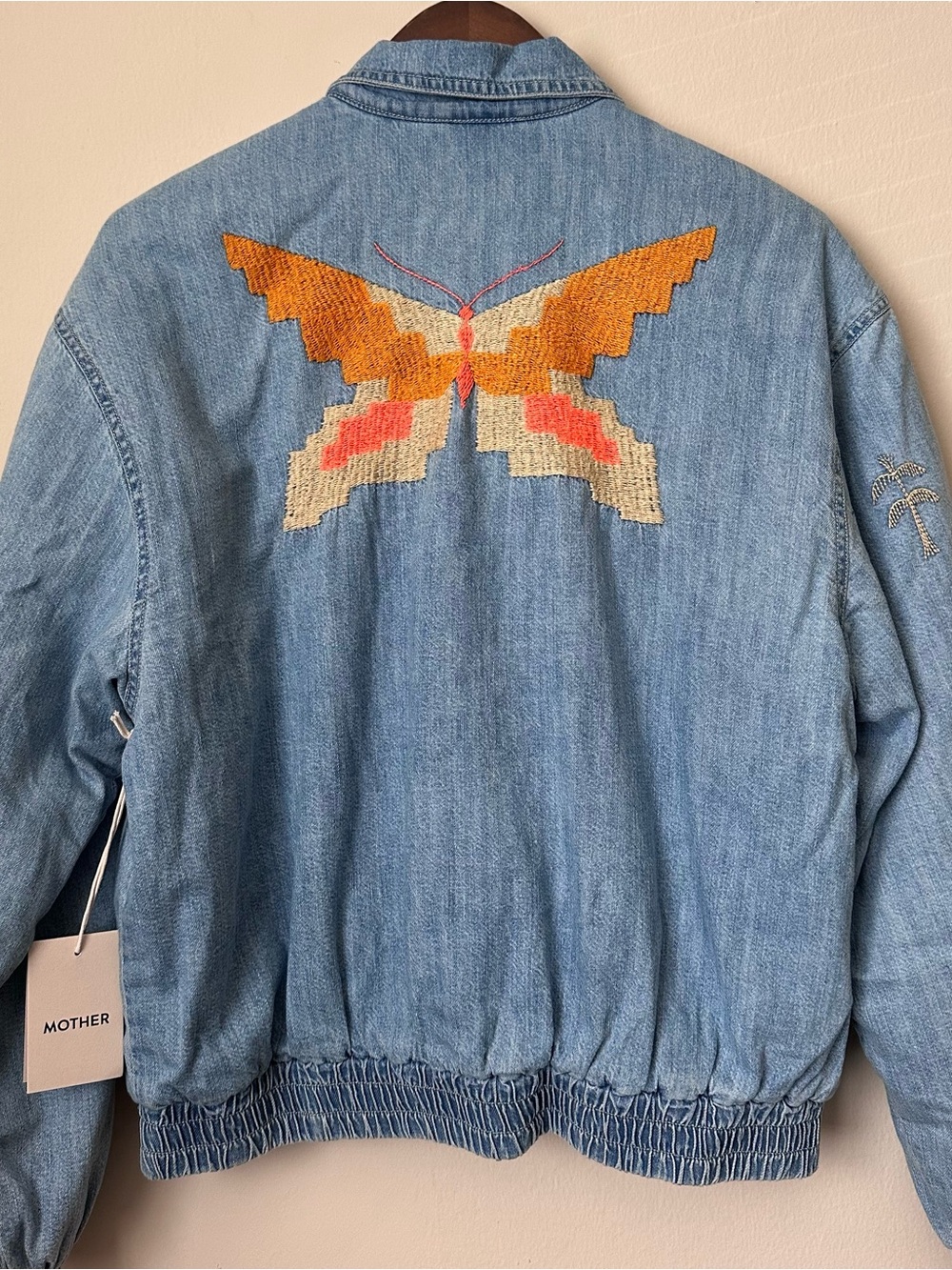 MOTHER | Embroidered Butterfly Denim Jacket (s) NWT - Picture 5 of 16